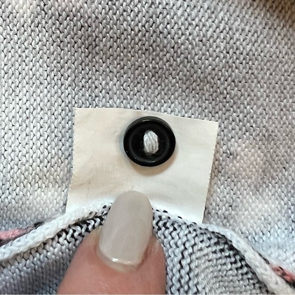 Orvis Cotton Knit 3/4‎ Sleeve Pullover Sweater Top Sz M Black Pink Floral EUC - Picture 9 of 11